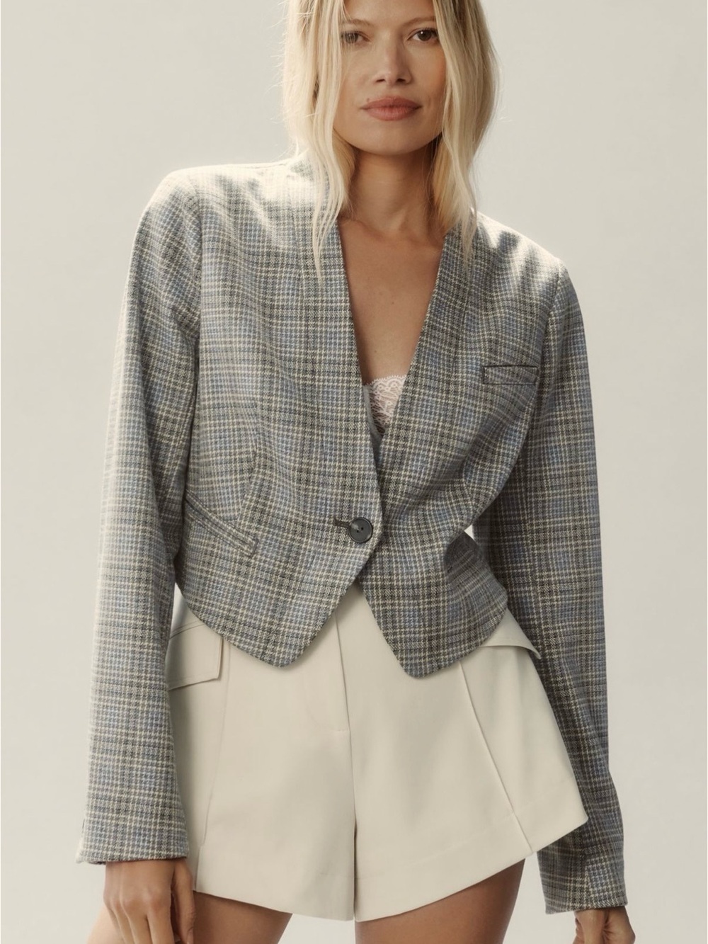 Cropped Tuxedo Jacket
